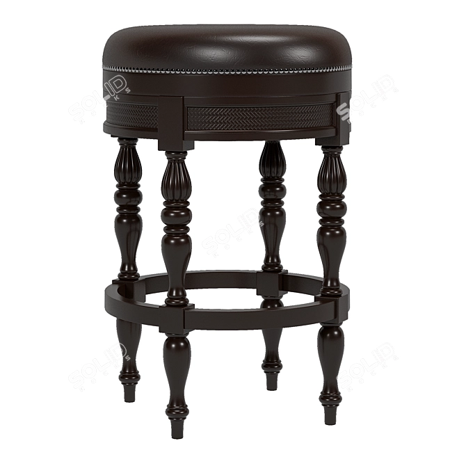 Sleek Baker Backless Bar Stool 3D model image 1