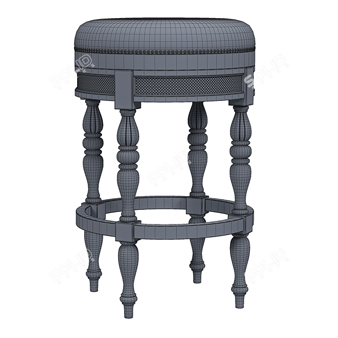 Sleek Baker Backless Bar Stool 3D model image 3