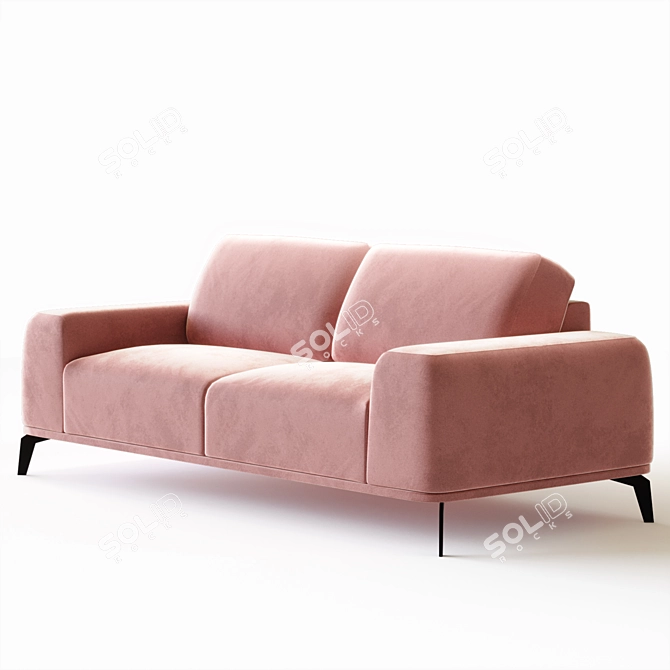 Velvet Upholstered Rio Sofa 3D model image 4