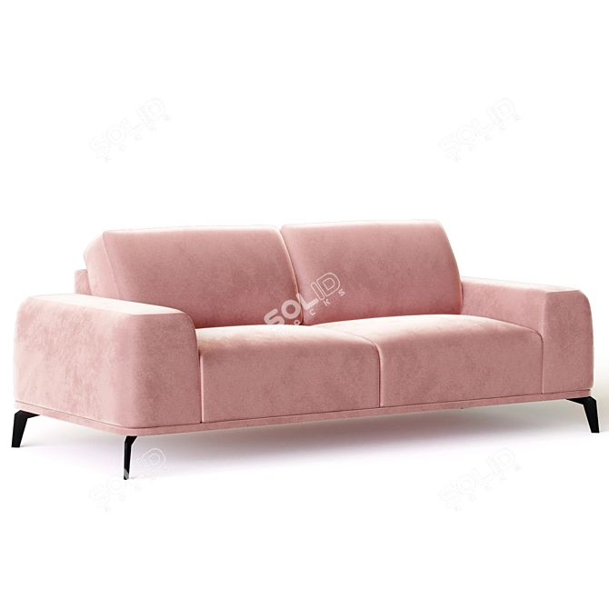 Velvet Upholstered Rio Sofa 3D model image 5