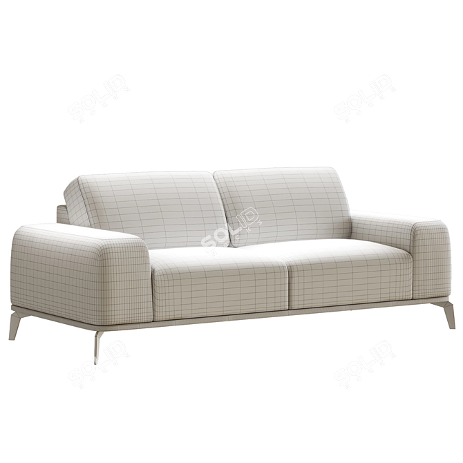 Velvet Upholstered Rio Sofa 3D model image 7