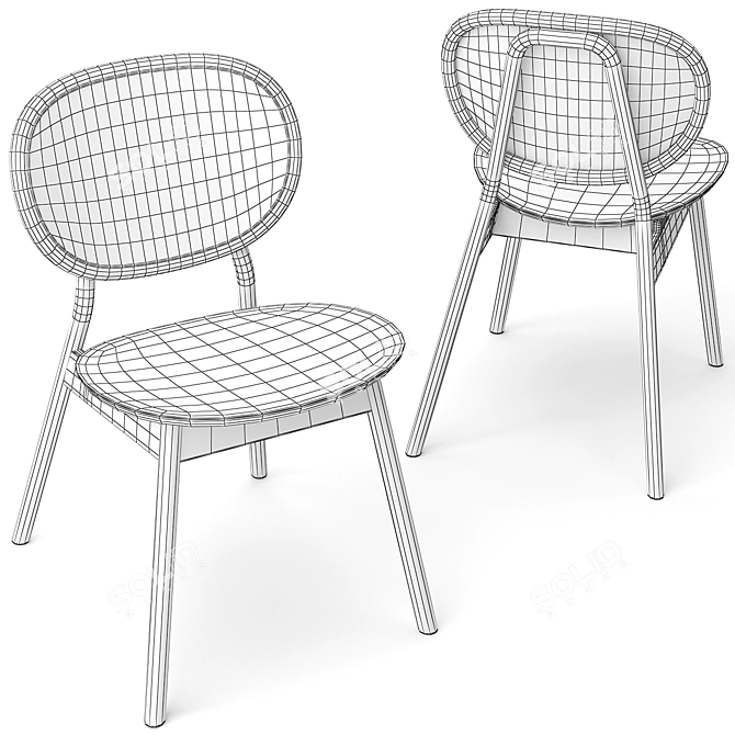 Modern Elliptical Dining Set 163 3D model image 5