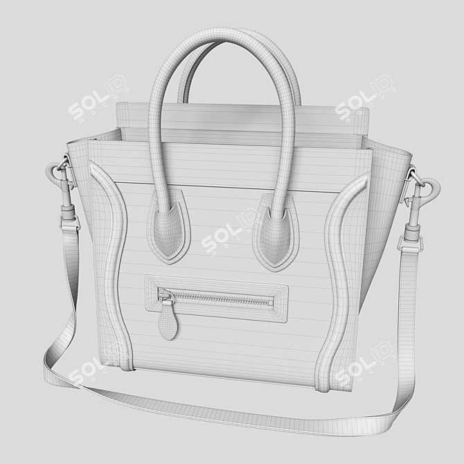 Luxury Nano Luggage 3-Piece Set 3D model image 7