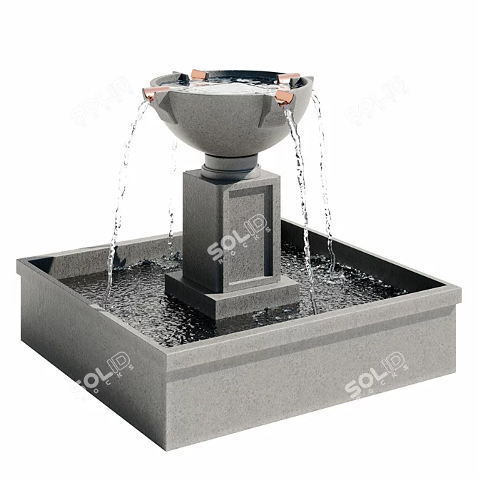 Rittenhouse Garden Water Fountain - Elegant Outdoor Decor 3D model image 1