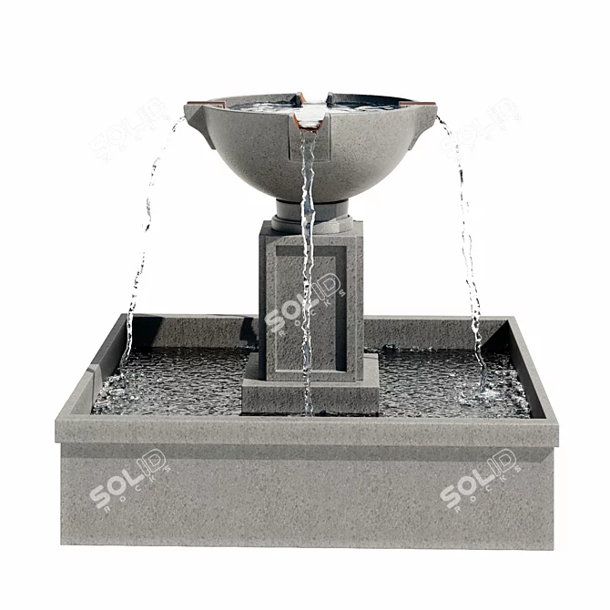 Rittenhouse Garden Water Fountain - Elegant Outdoor Decor 3D model image 2