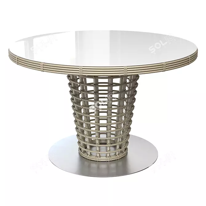 ELEGRACE Round Rattan Outdoor Table 3D model image 1