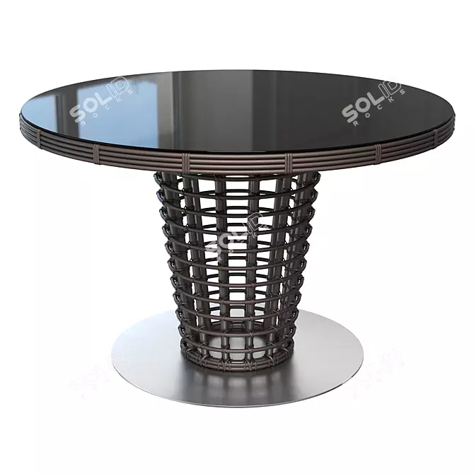 ELEGRACE Round Rattan Outdoor Table 3D model image 2