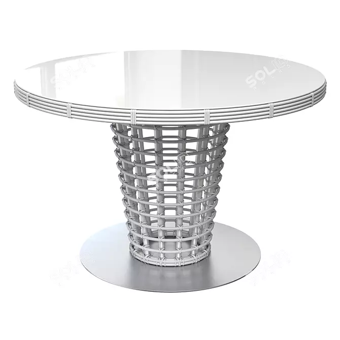 ELEGRACE Round Rattan Outdoor Table 3D model image 3