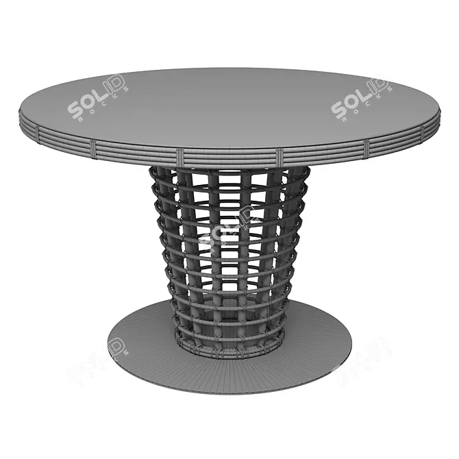 ELEGRACE Round Rattan Outdoor Table 3D model image 4