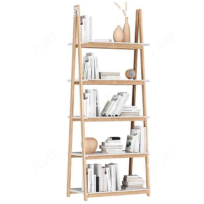 Modern Scandinavian Style Shelving Unit 3D model image 1