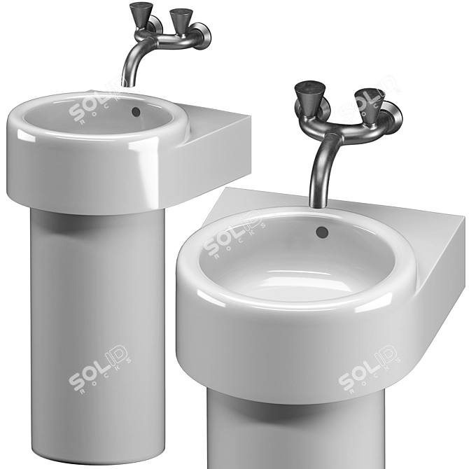 Modern Vitra Liquidi Washbasin Set 3D model image 1