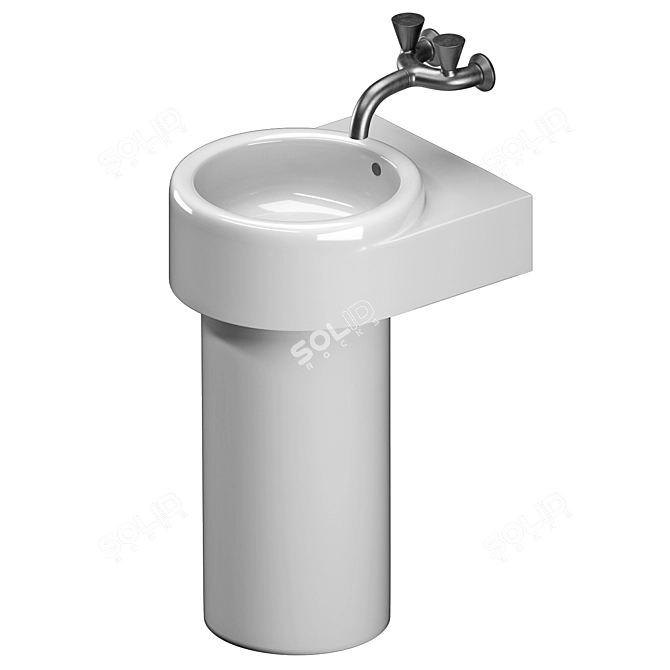 Modern Vitra Liquidi Washbasin Set 3D model image 4