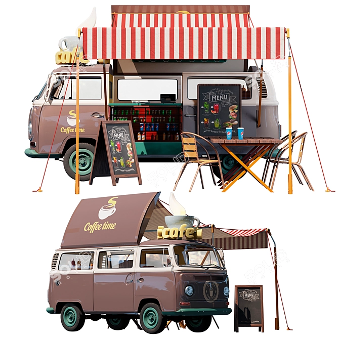 Street Eats Food Track 3D model image 1