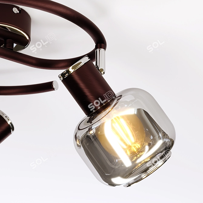 Vintage Brown Ceiling Light Fixture 3D model image 3