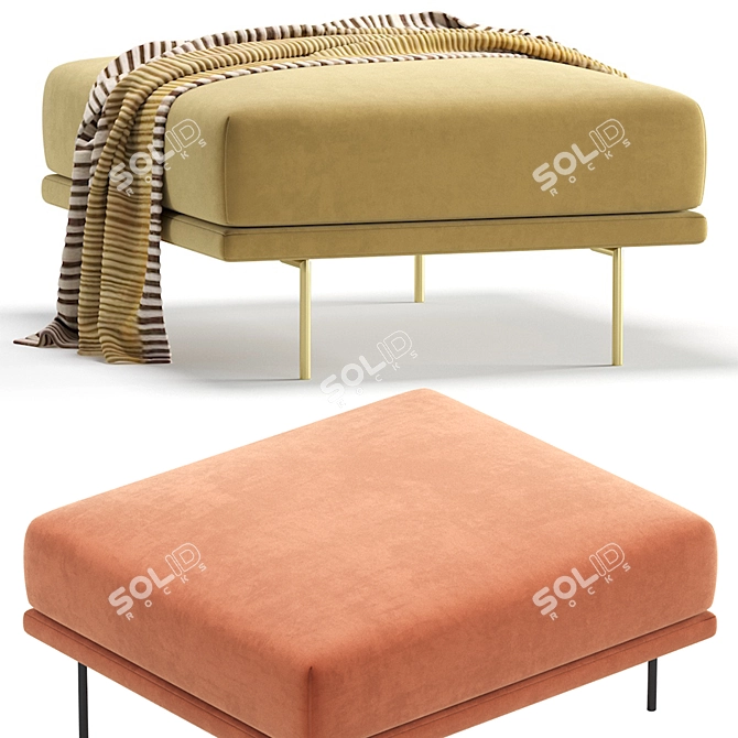 Velvet Pouffe Misl 4-Color Version 3D model image 5