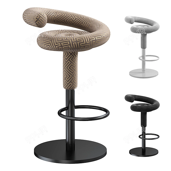 Sleek Modern Bar Stool 2015 3D model image 1