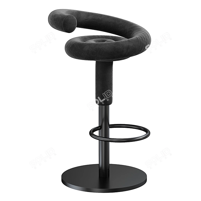 Sleek Modern Bar Stool 2015 3D model image 2