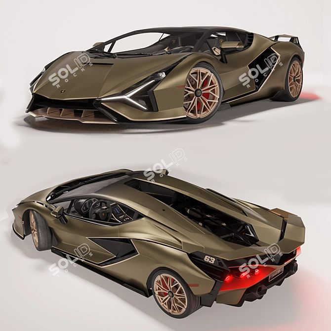  Lamborghini Sian FKP 37 Replica 3D model image 2