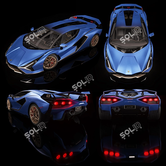  Lamborghini Sian FKP 37 Replica 3D model image 4