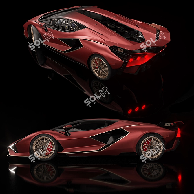  Lamborghini Sian FKP 37 Replica 3D model image 5