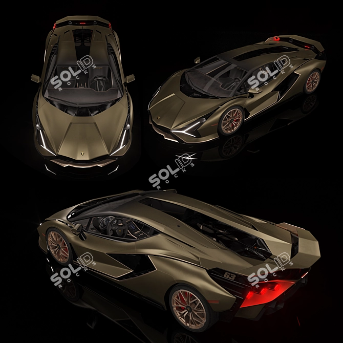  Lamborghini Sian FKP 37 Replica 3D model image 6