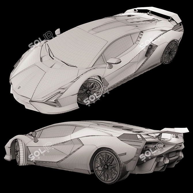  Lamborghini Sian FKP 37 Replica 3D model image 8