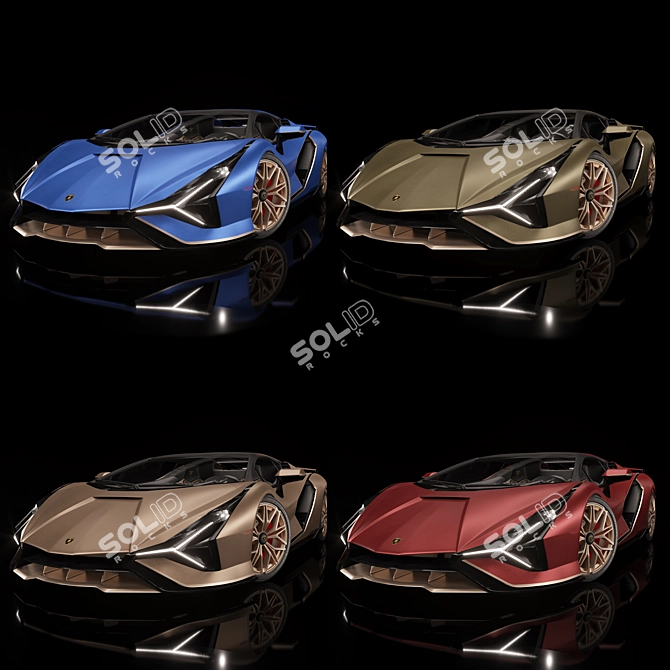  Lamborghini Sian FKP 37 Replica 3D model image 9