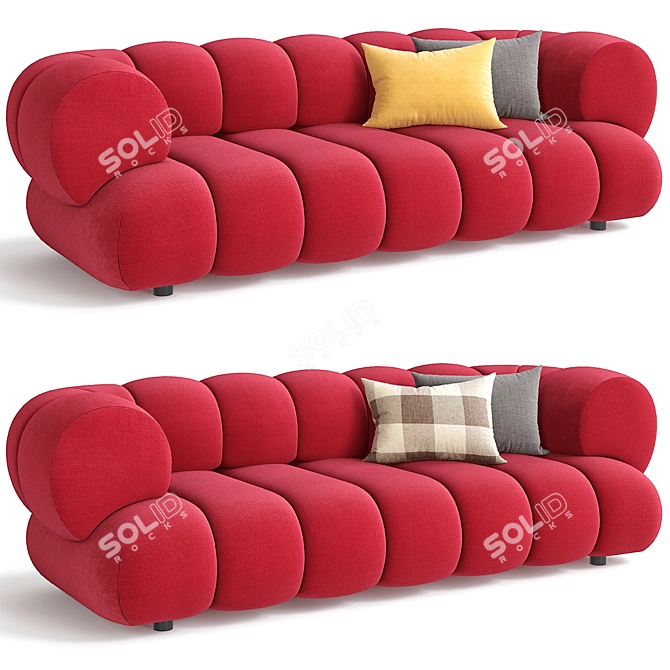 Modern 3-Seater Sofa, High Quality 3D model image 1