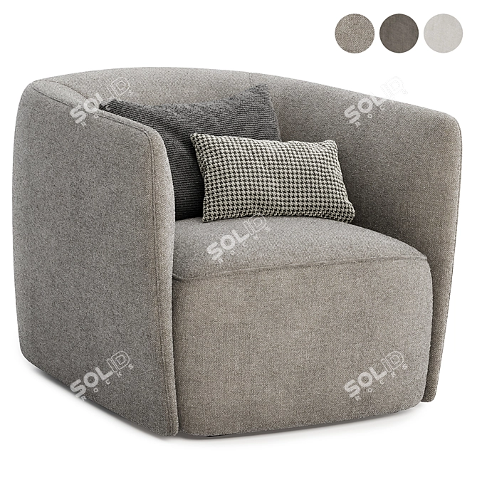 Modern Santa Monica Armchair in 3 Colors 3D model image 3
