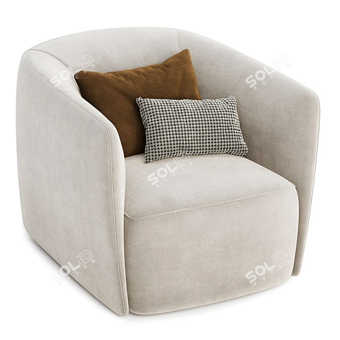 Modern Santa Monica Armchair in 3 Colors 3D model image 4