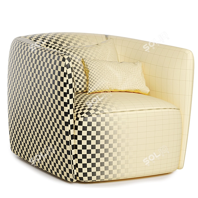 Modern Santa Monica Armchair in 3 Colors 3D model image 6