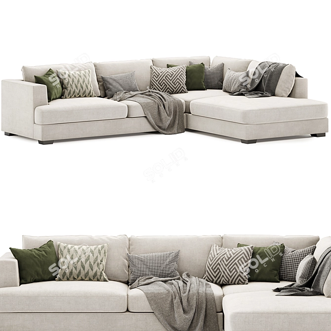 Brandon Corner Sofa Set: Versatile and Stylish 3D model image 2