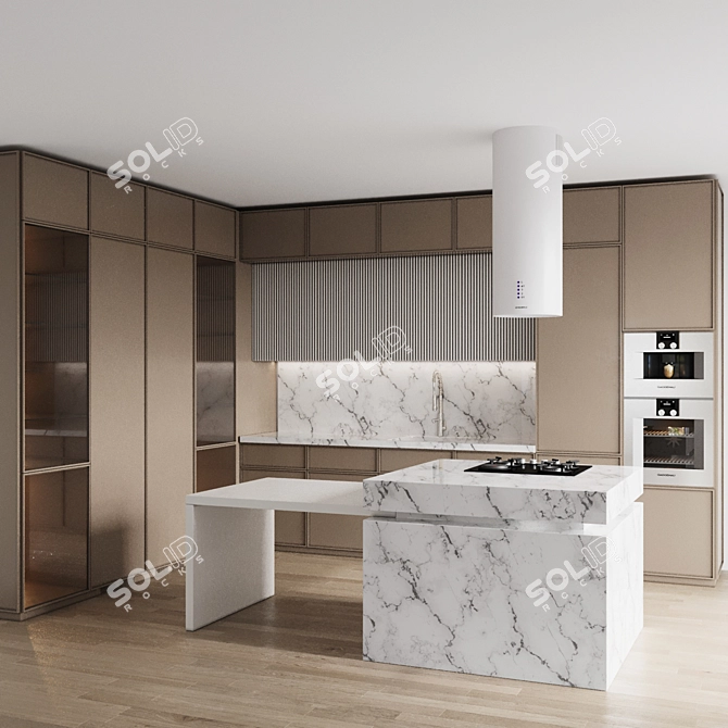 Modern 3D Kitchen Design Model 3D model image 2