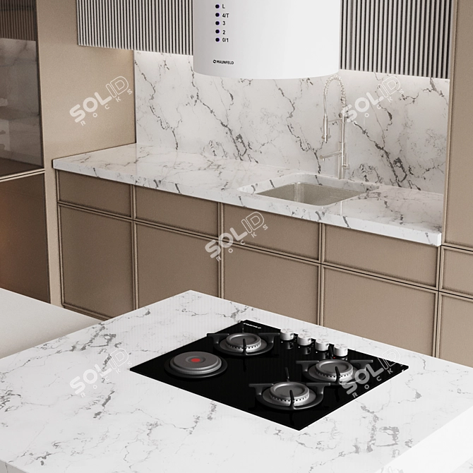 Modern 3D Kitchen Design Model 3D model image 4