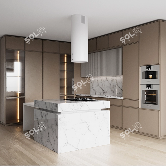 Modern 3D Kitchen Design Model 3D model image 5