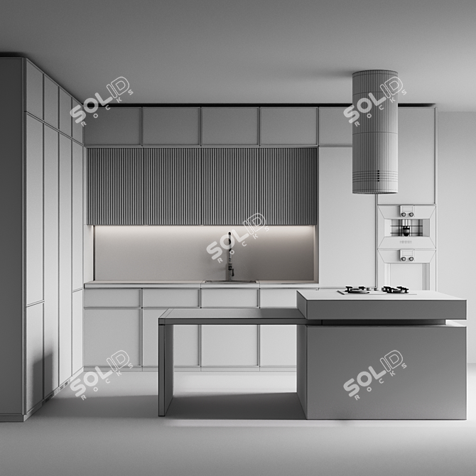 Modern 3D Kitchen Design Model 3D model image 7