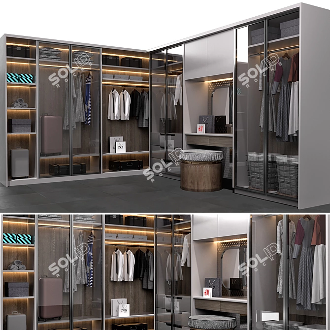Premium Decorative Wardrobe Model 3D model image 3
