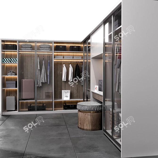 Premium Decorative Wardrobe Model 3D model image 4