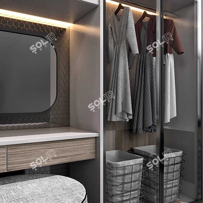 Premium Decorative Wardrobe Model 3D model image 7