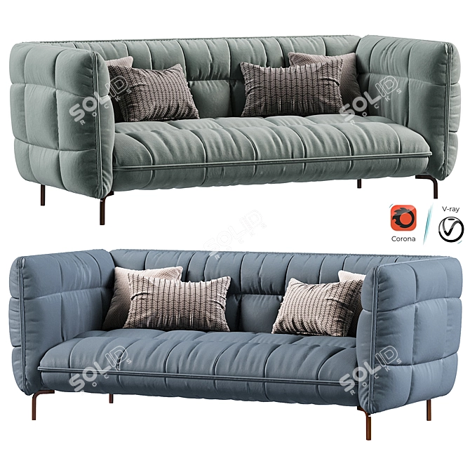 Modern Husk Sofa in 3D 3D model image 1