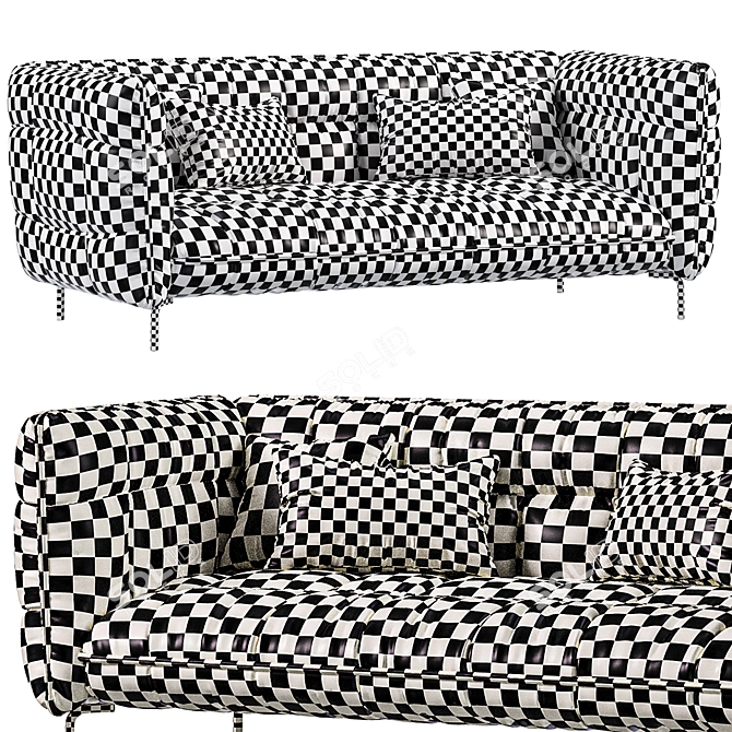 Modern Husk Sofa in 3D 3D model image 4