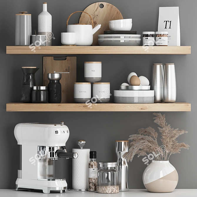 Kitchen Accessories Set 3D Model 3D model image 1