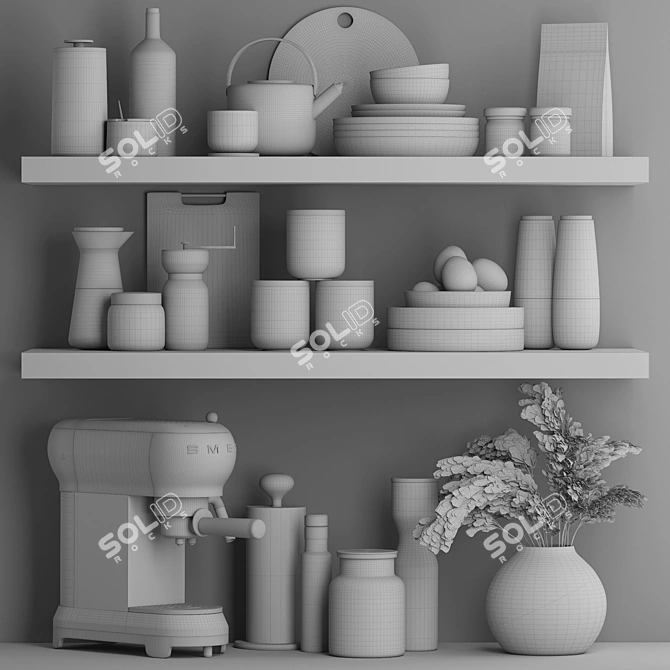 Kitchen Accessories Set 3D Model 3D model image 4