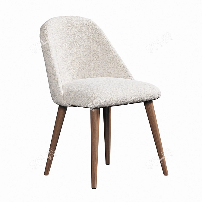 Lule Boucle Dining Chairs Set 3D model image 1