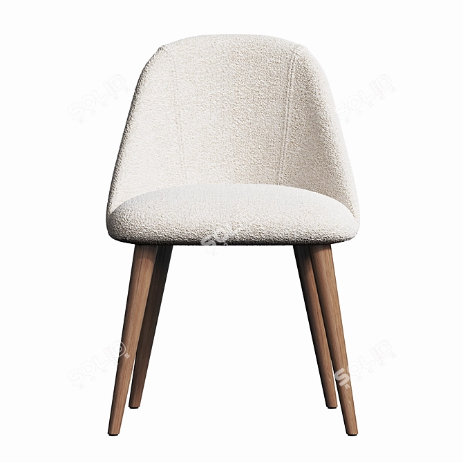 Lule Boucle Dining Chairs Set 3D model image 2