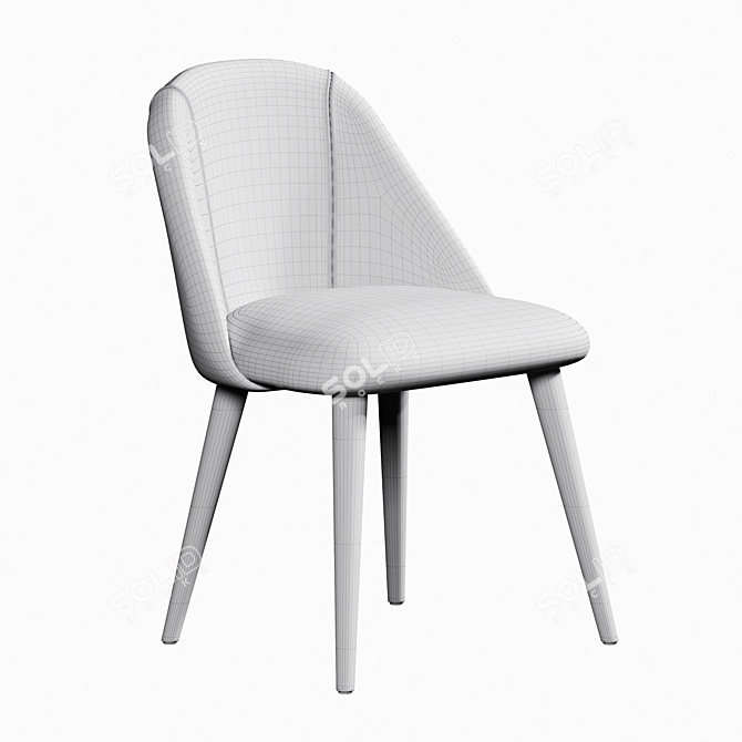 Lule Boucle Dining Chairs Set 3D model image 3