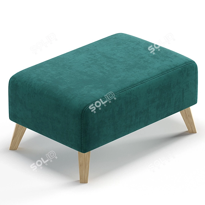 Elegant Newbury Pouffe, 4 Colors 3D model image 2