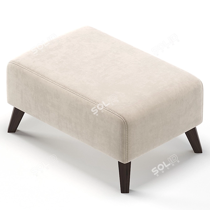Elegant Newbury Pouffe, 4 Colors 3D model image 4