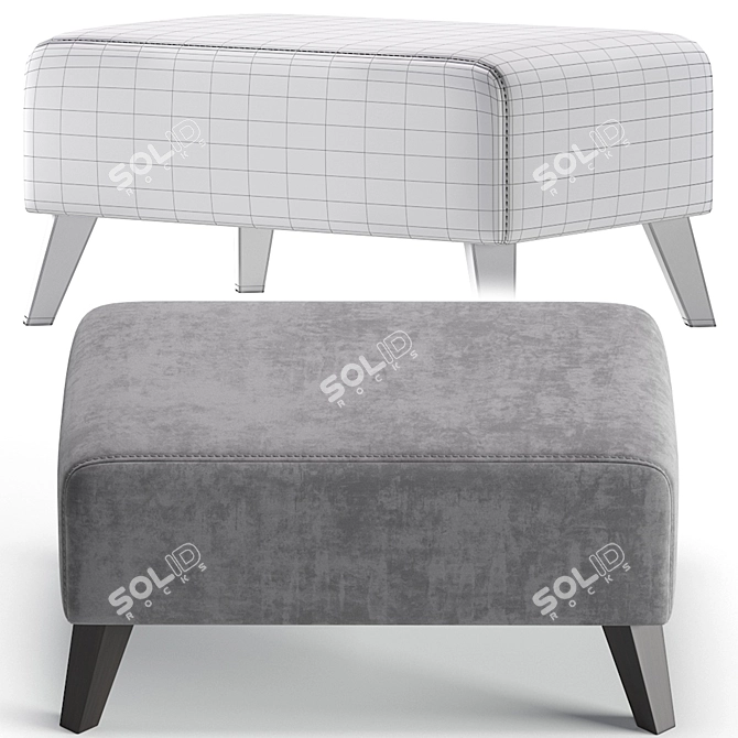 Elegant Newbury Pouffe, 4 Colors 3D model image 6