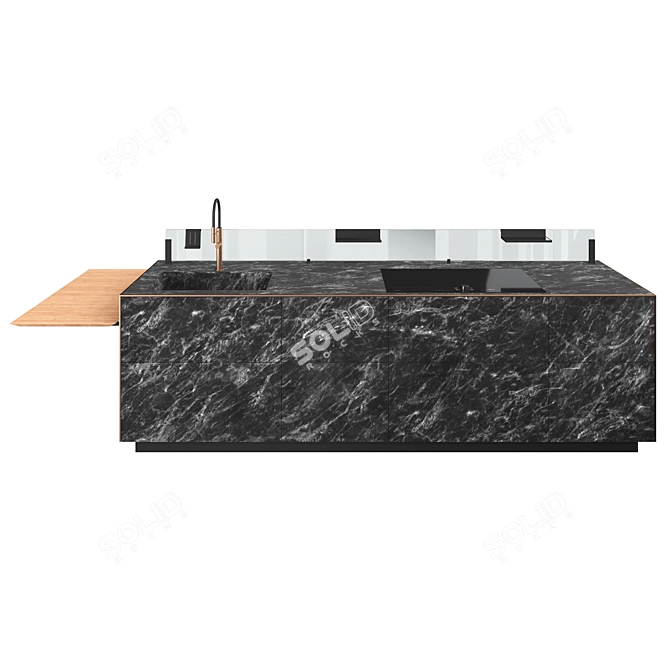 Italian Kitchen Island Valcucine Design 3D model image 7